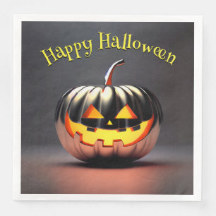 Shiny Pumpkin Halloween Napkin