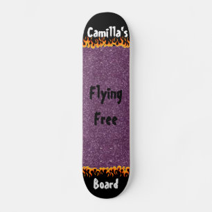 Shiny Purple Simulated Glitter Girly  Skateboard