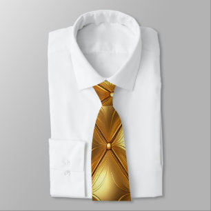 Shiny Quilted Gold Tie