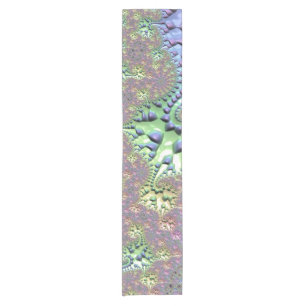 Shiny Rainbow Fractal Short Table Runner