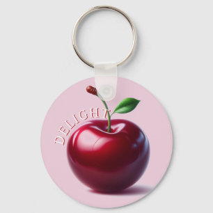 Shiny Red Cherry Delight  Keychain