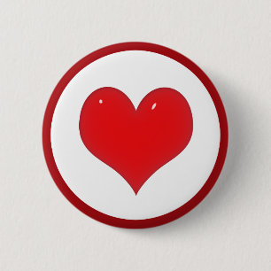 Shiny Red Heart (Add Your Text) 2 Inch Round Button