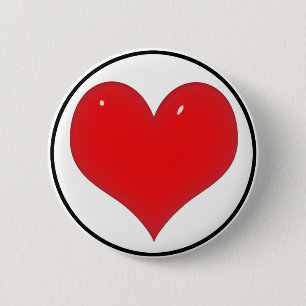 Shiny Red Heart (Add Your Text) 2 Inch Round Button