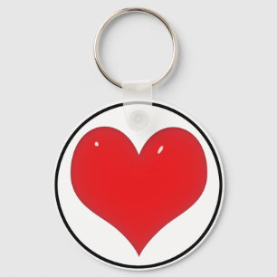 Shiny Red Heart (Add Your Text) Keychain