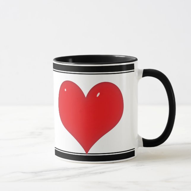 Shiny Red Heart (Add Your Text) Mug (Right)