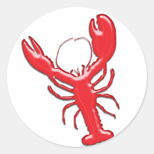 Shiny Red Lobster Classic Round Sticker