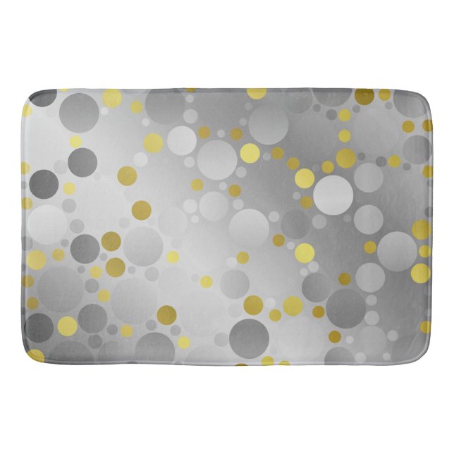 shiny, round, circles, dots, metal, colourful, blo bath mat (Front)