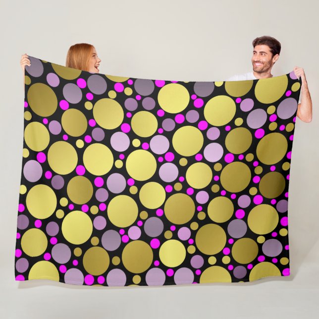 shiny, round, circles, dots, metal, colourful, blo fleece blanket (In Situ)