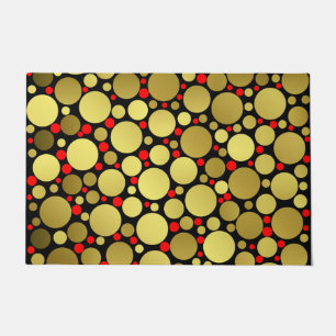 shiny, round, circles, dots, metal, colourful, doormat