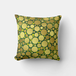 shiny, round, circles, dots, metal, colourful, throw pillow