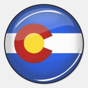 Shiny Round Colorado Flag Classic Round Sticker