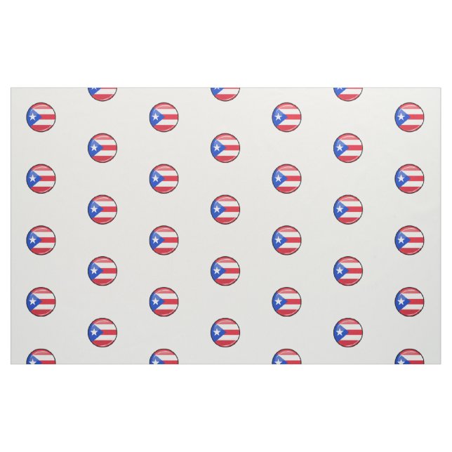 Shiny Round Puerto Rican Flag Fabric (Fat Quarter)
