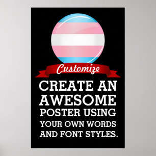 Shiny Round Transgender Pride Flag Poster