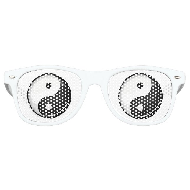 Shiny Round Yin Yang Symbol Retro Sunglasses (Front)