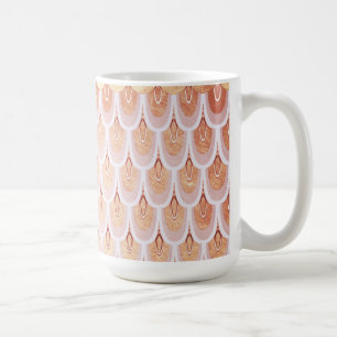Shiny Salmon Pink Glitter Mermaid Fish Scales Coffee Mug