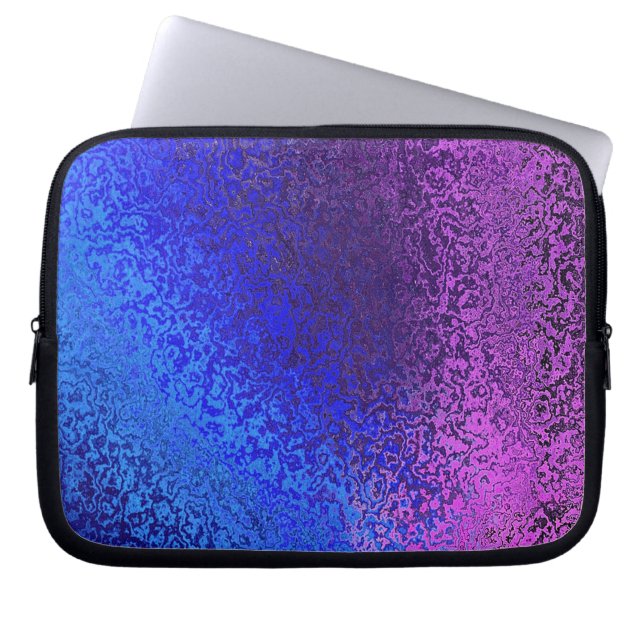Shiny Shades in Blue and Purple Laptop Sleeve (Front)