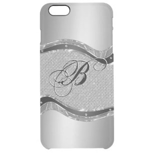 Shiny Silver And Diamonds Pattern Clear iPhone 6 Plus Case