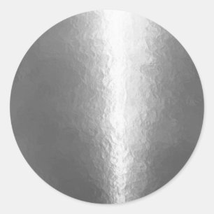 Shiny Silver Classic Round Sticker