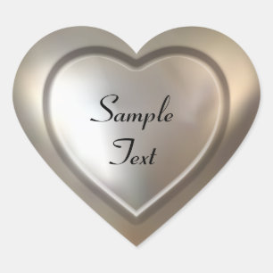 Shiny Silver Heart Sticker