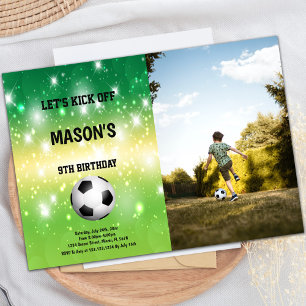 Shiny Soccer Party Invite