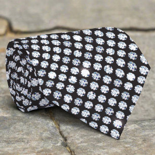Shiny Sparking Diamond On Black Background Tie