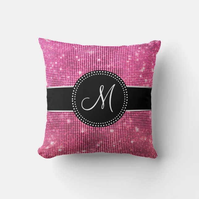 Shiny Sparkles Monogrammed Pillow (Front)