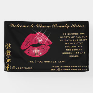 Shiny Sparkling Red Lips Welcome    Banner