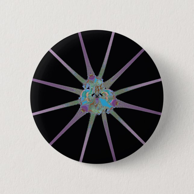 Shiny Star 2 Inch Round Button (Front)