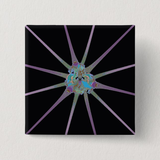 Shiny Star 2 Inch Square Button (Front)