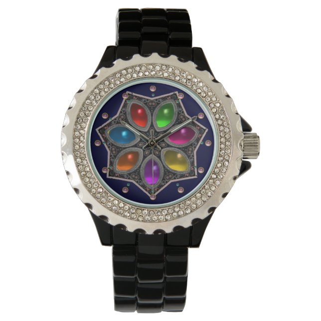 SHINY STAR WITH COLORFUL GEMSTONES ,Blue Watch (Front)