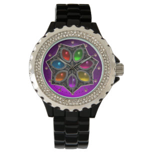 SHINY STAR WITH COLORFUL GEMSTONES ,Purple Watch