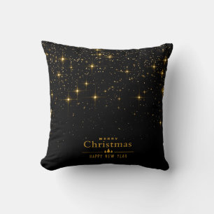 Shiny Stars Happy New Year Merry Christmas Throw Pillow