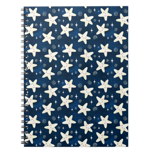 Shiny stars on sky notebook (Front)