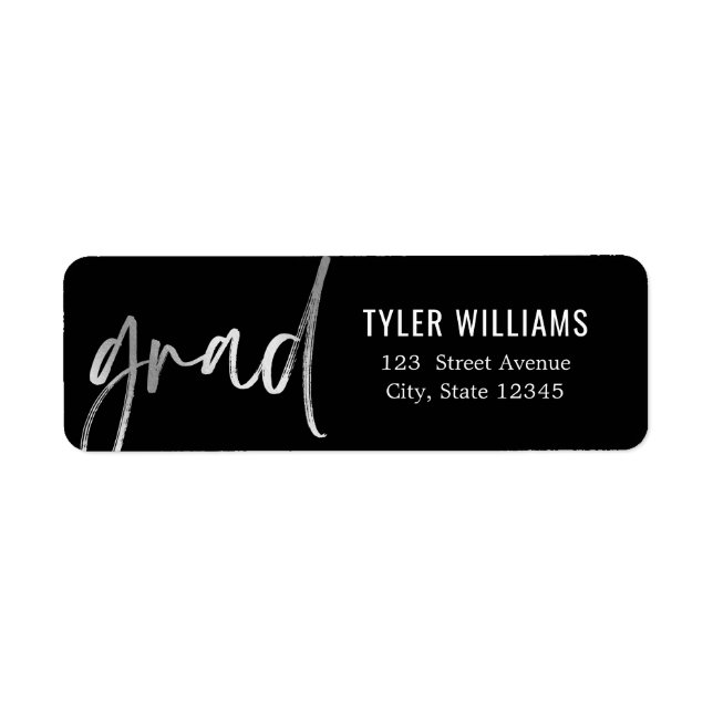 Shiny Strokes EDITABLE COLOR Graduation Address (Front)