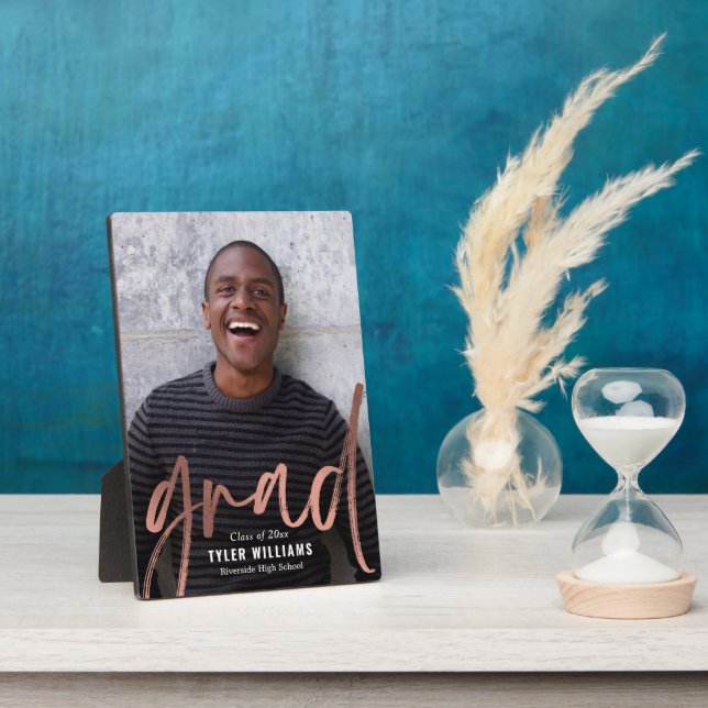 Shiny Strokes Graduation Keepsake Desktop Plaque (Side)