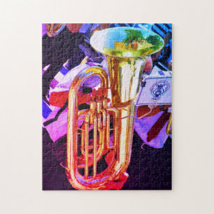 Shiny Tenor Tuba Musical Instruments Brass Band Jigsaw Puzzle