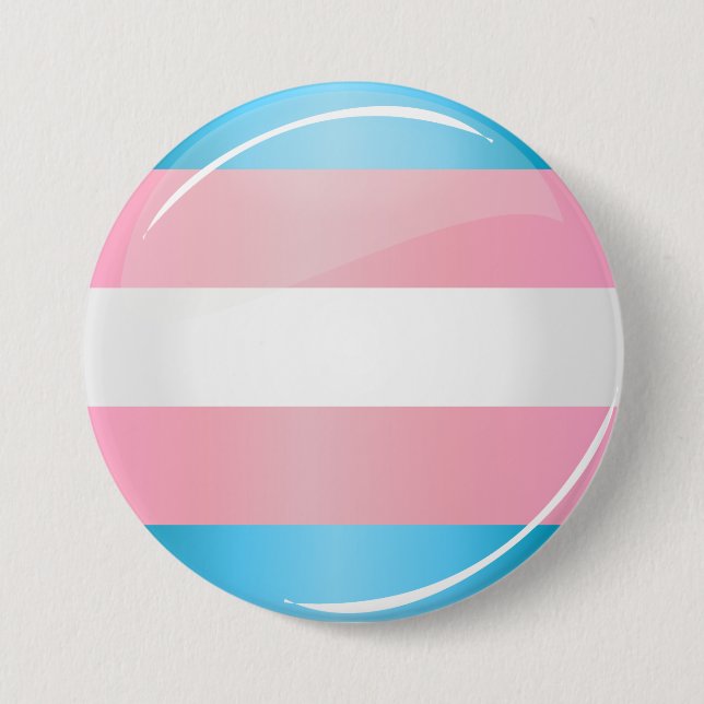 Shiny Transgender Pride Flag 3 Inch Round Button (Front)