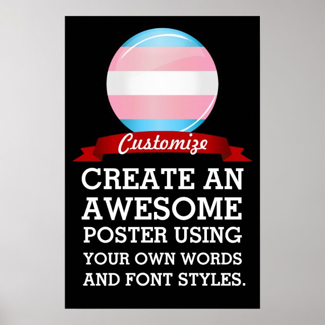 Shiny Transgender Pride Flag Poster (Front)