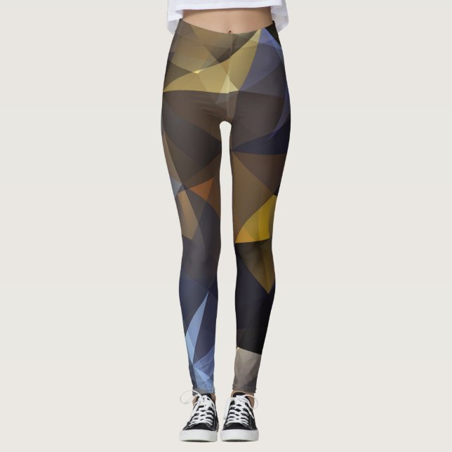 Shiny triangle vintage, diamond texture. leggings (Front)