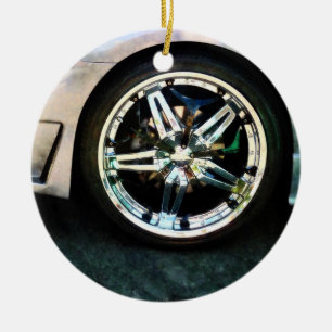 Shiny Wheels Ceramic Ornament