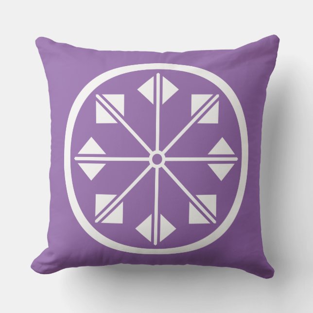 Shionada Windmill Crest Throw Pillow (Front)