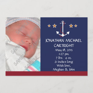 Ship Anchor New Baby Announcement