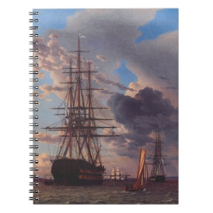 Ship and a Frigate at Anchor Notebook