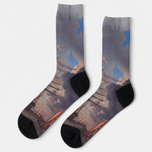 Ship and a Frigate at Anchor Socks