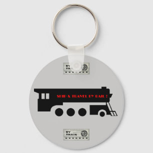 Ship and Travel By Railroad Train Keychain