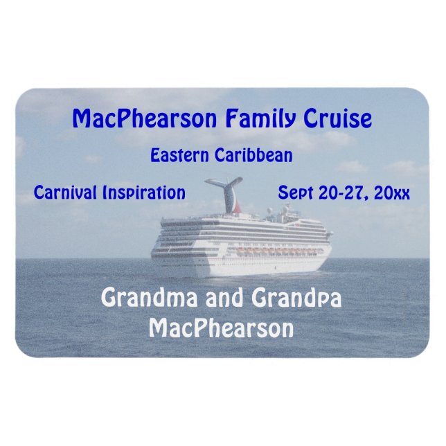 Ship at Sea Personalized Stateroom Door Marker Magnet (Horizontal)
