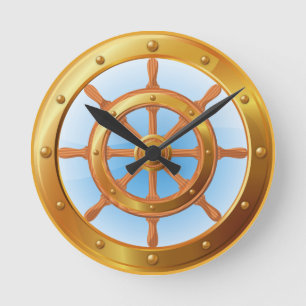 Ship Boat Marine Yacht  Helm Wall Clock