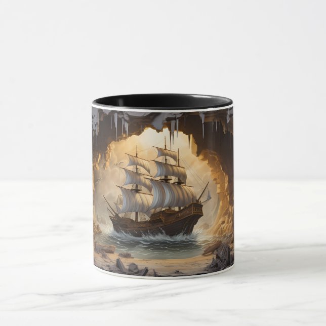 Ship Break Through 3D Mug Wrap (Center)