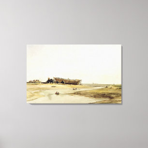 Ship Building (w/c on paper) Canvas Print