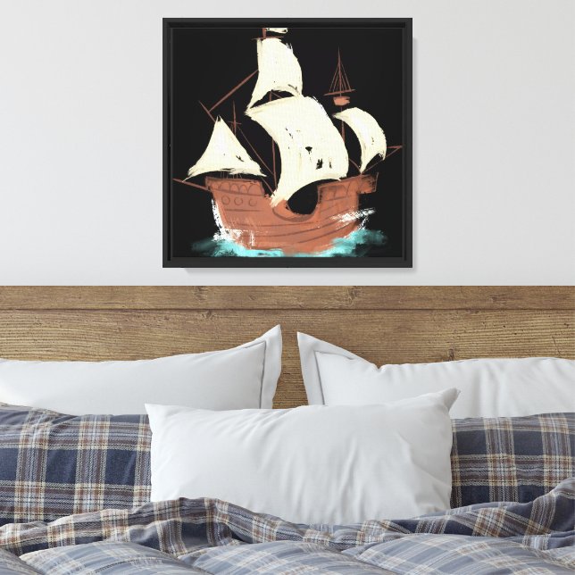 ship canvas print (Insitu(Bedroom))